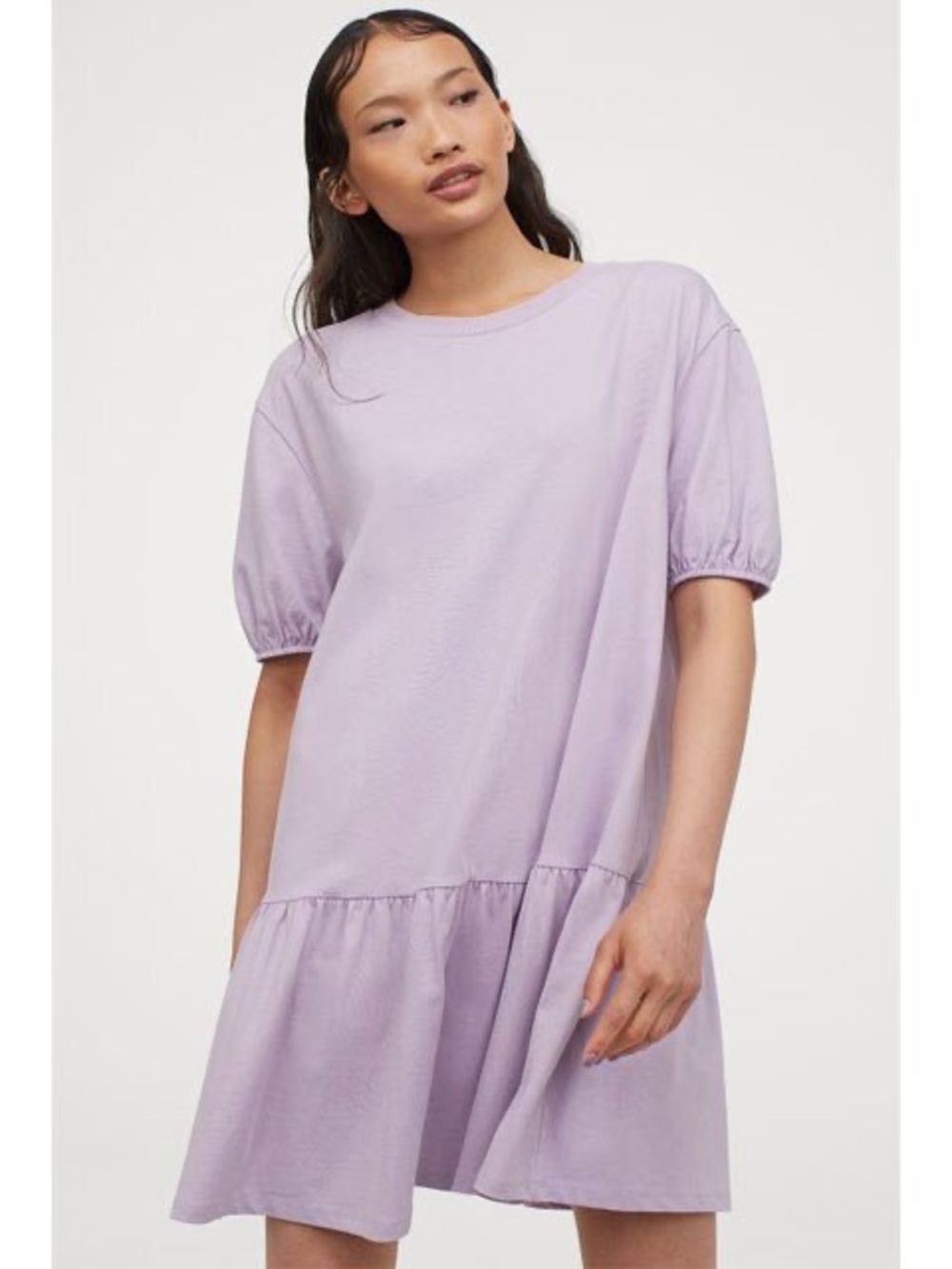 Lilac Puff-Sleeve Tiered Dress - Women